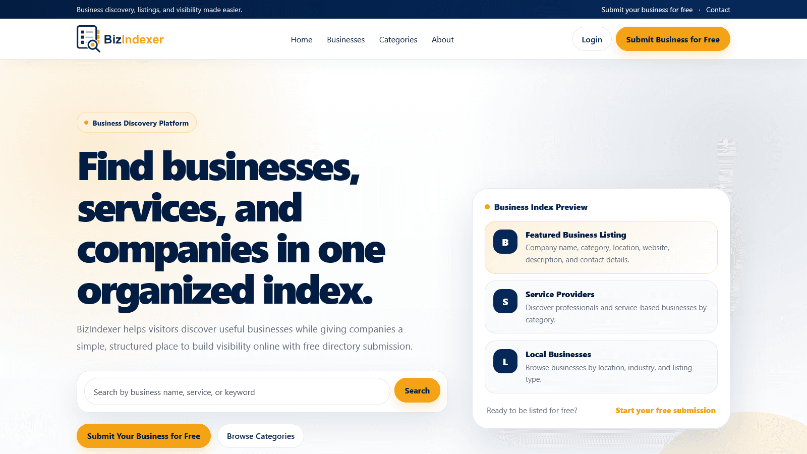 BizIndexer screenshot 1