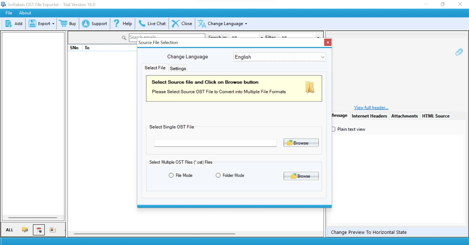 Softaken OST to PST Converter screenshot 1