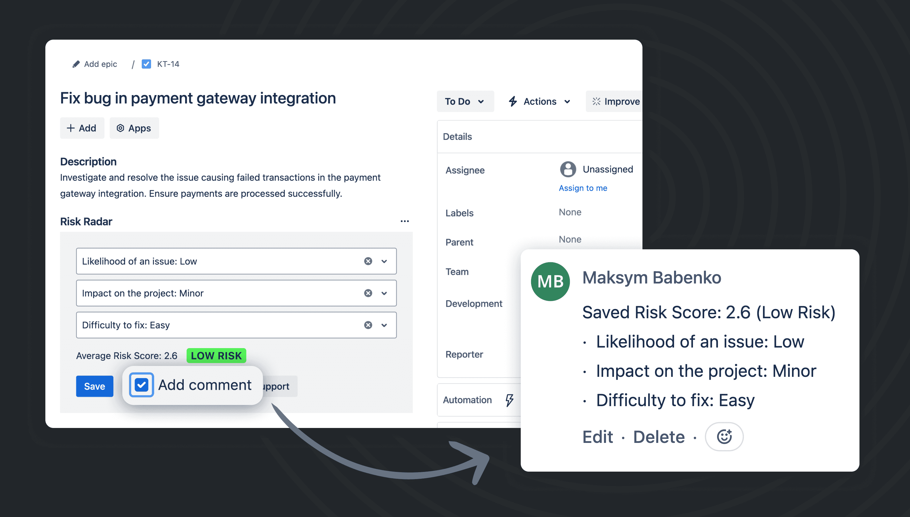 Risk Radar for Jira screenshot 3