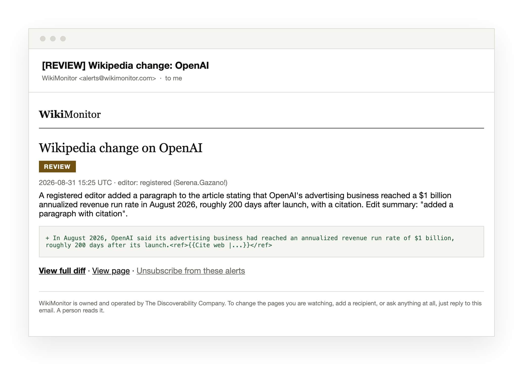 WikiMonitor screenshot 1