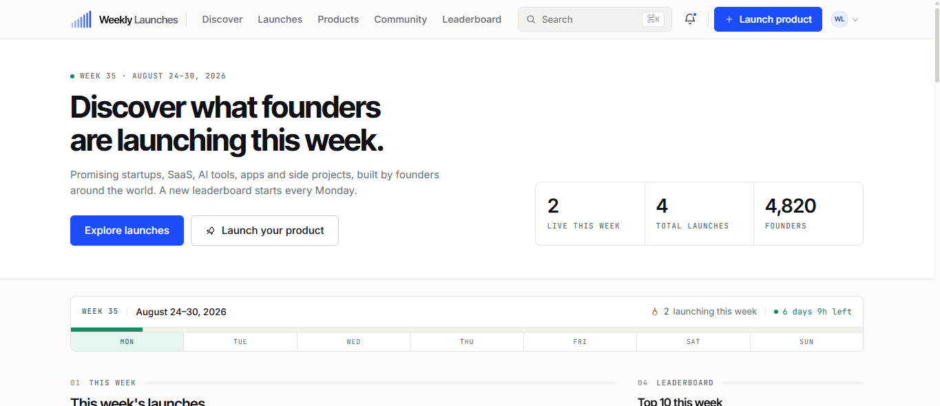 Weekly Launches screenshot 1