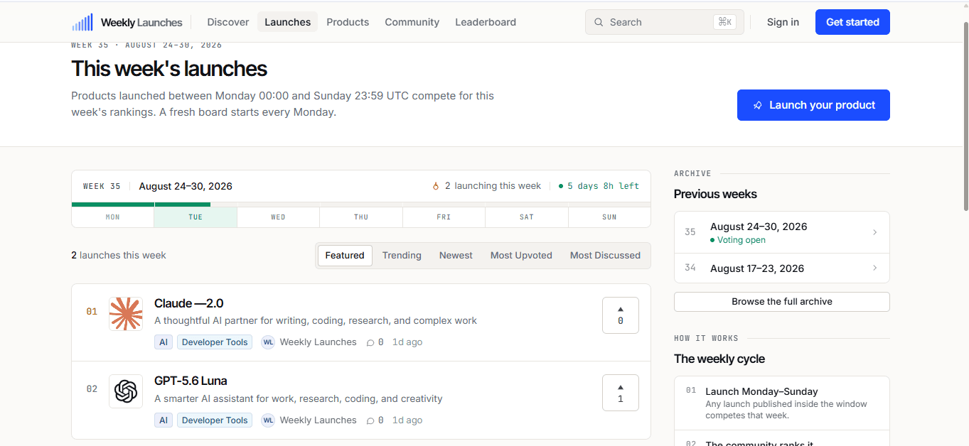 Weekly Launches screenshot 2
