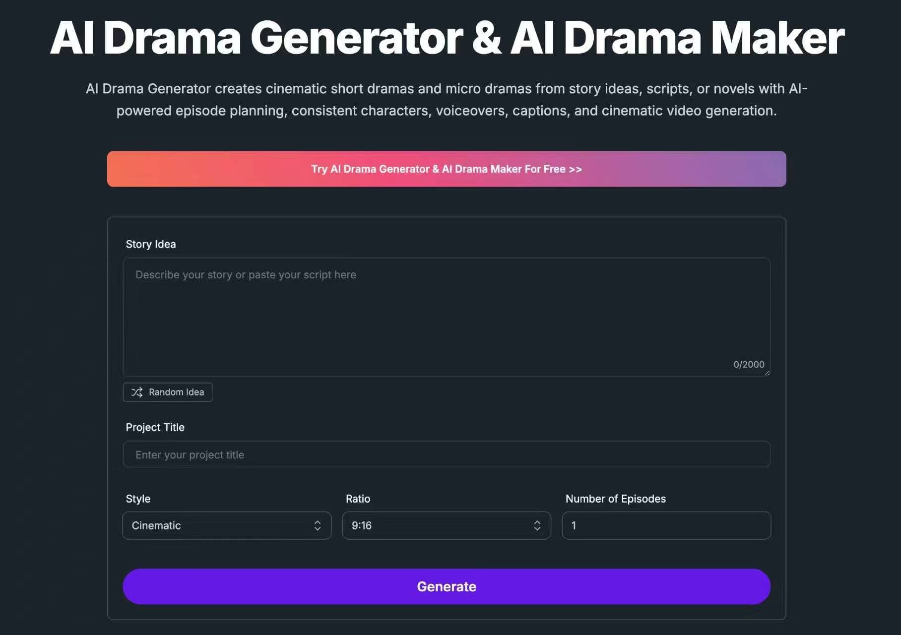 AI Drama Generator screenshot 1