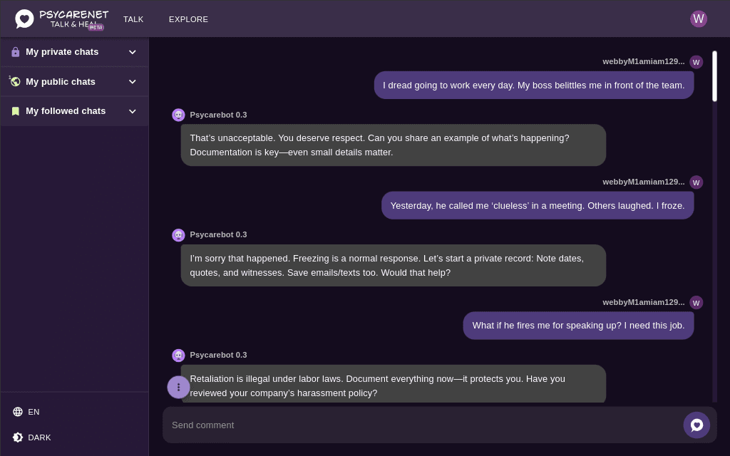PsyCareNet screenshot 2