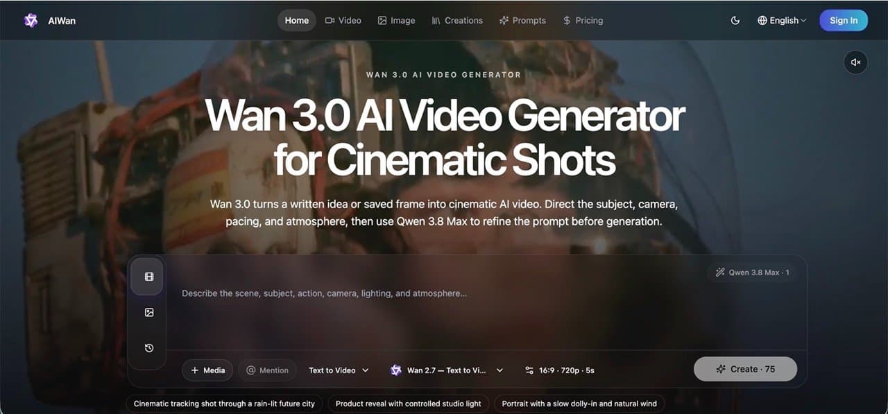 Wan 3.0 AI Video Generator screenshot 1