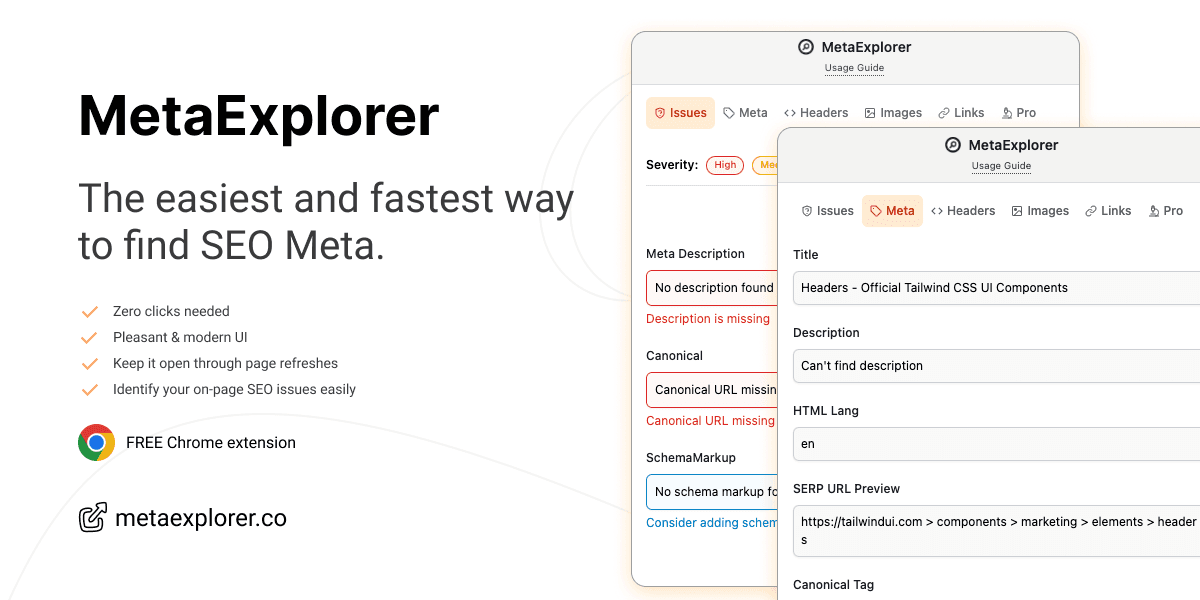 Meta Explorer screenshot 1
