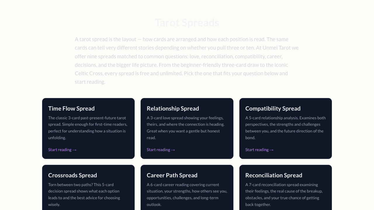 Unmei Tarot screenshot 2