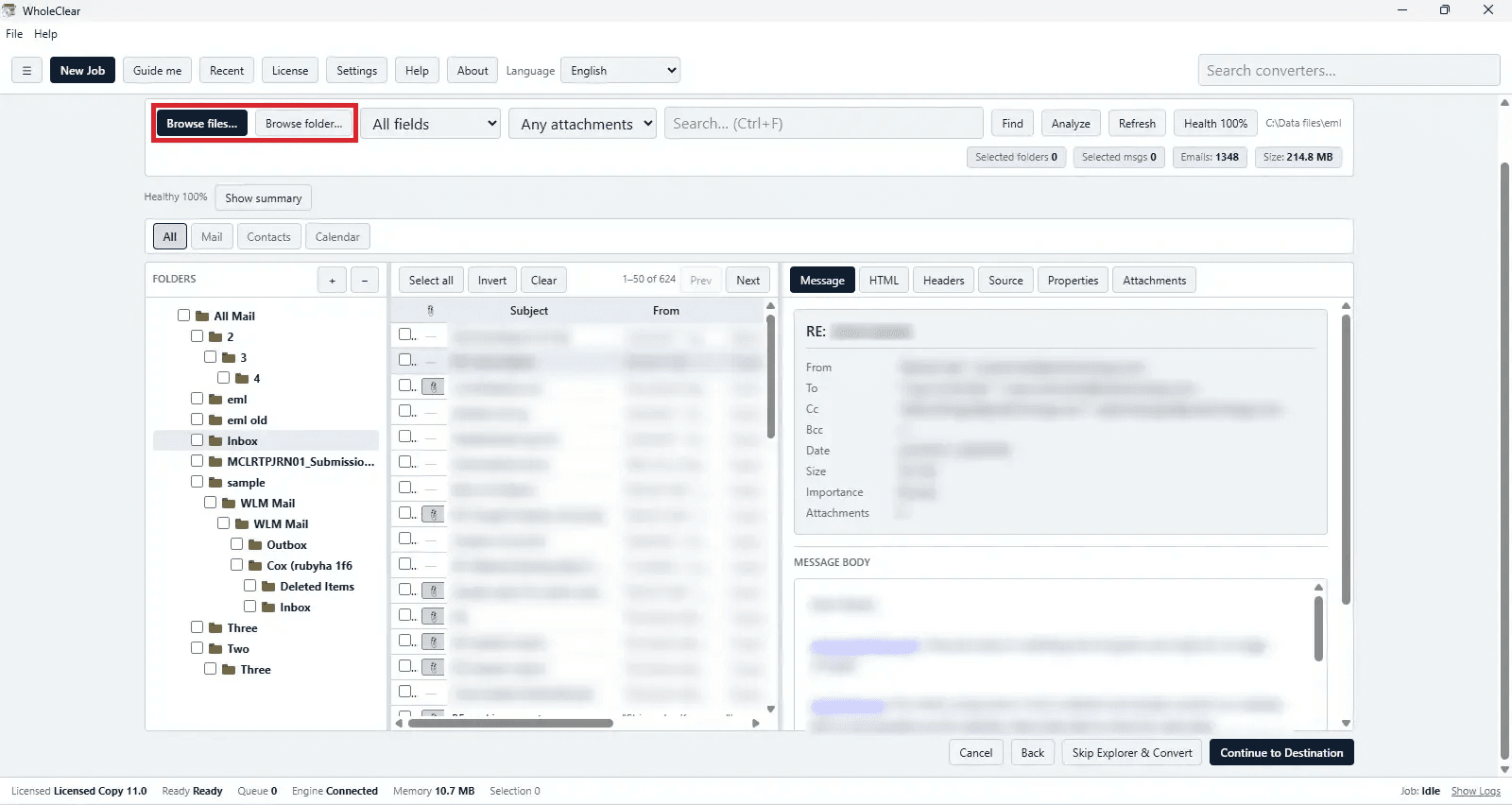WholeClear EML to PST Converter screenshot 1