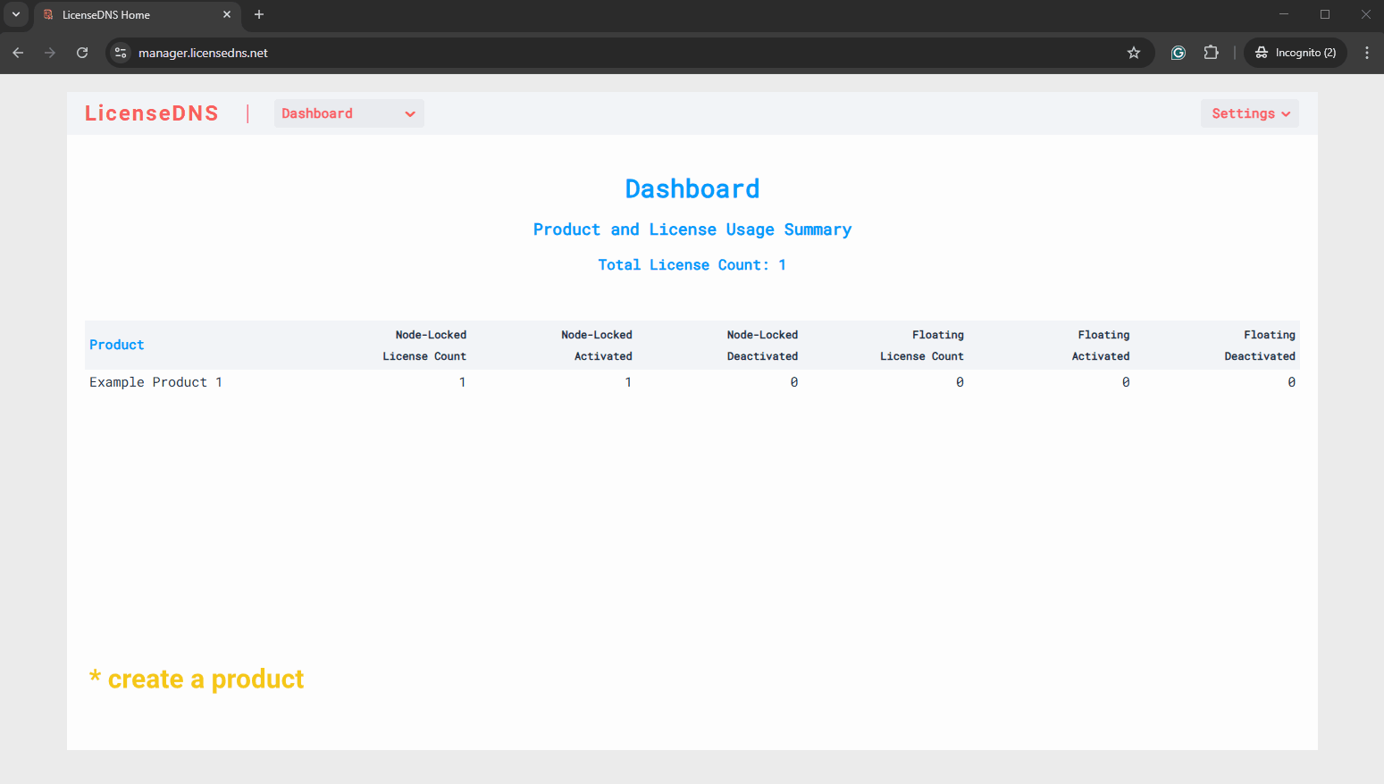 LicenseDNS screenshot 1