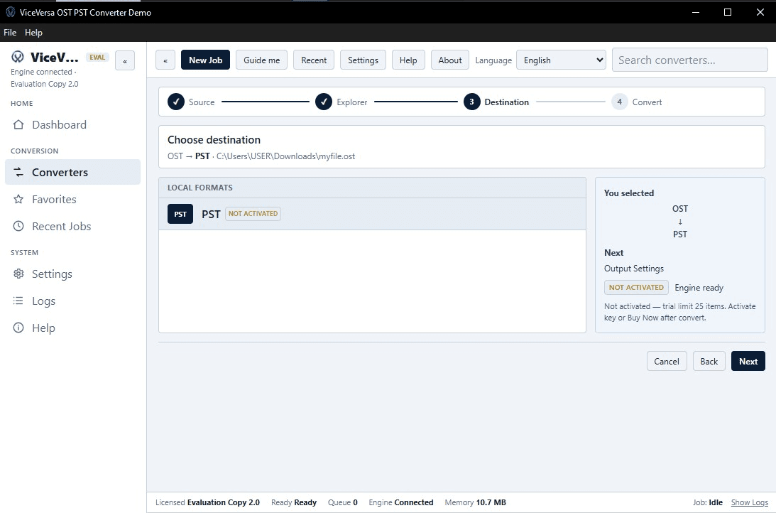 ViceVersa OST to PST Converter screenshot 3