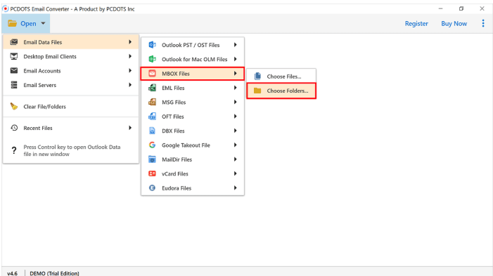 PCDOTS MBOX to PST Converter screenshot 1