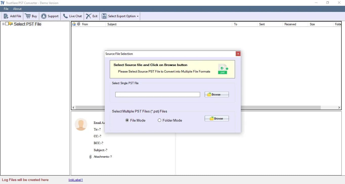 TrustVare PST to HTML Converter screenshot 1