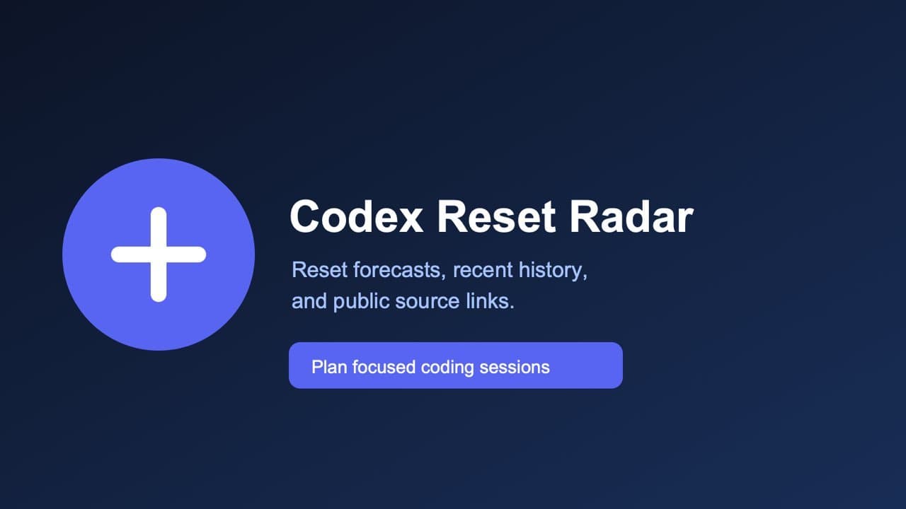 Codex Reset Radar screenshot 1