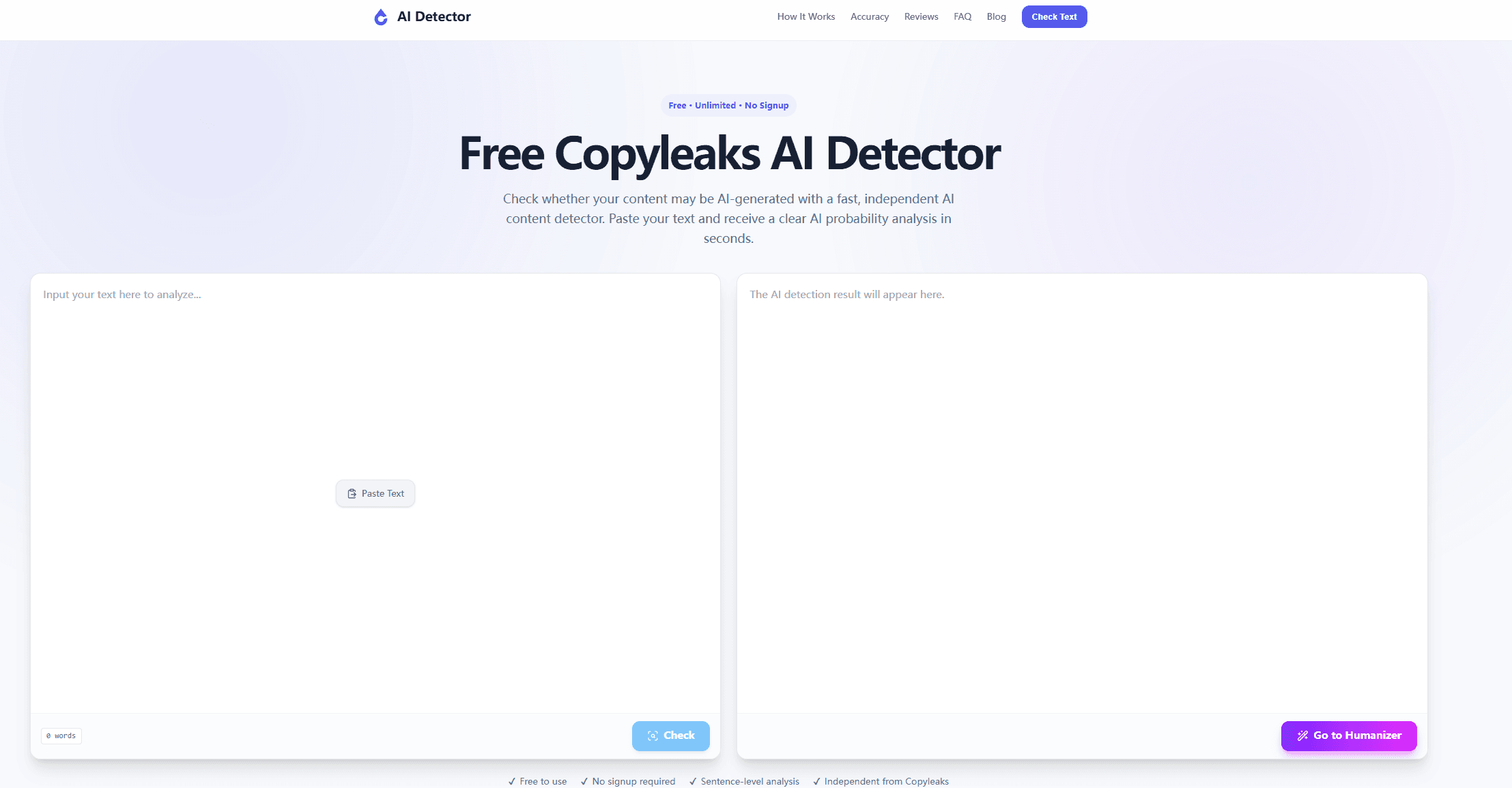 Copyleaks AI Detector screenshot 1