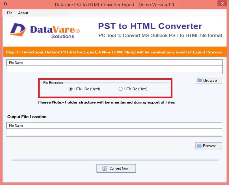 DataVare PST to HTML Converter screenshot 2