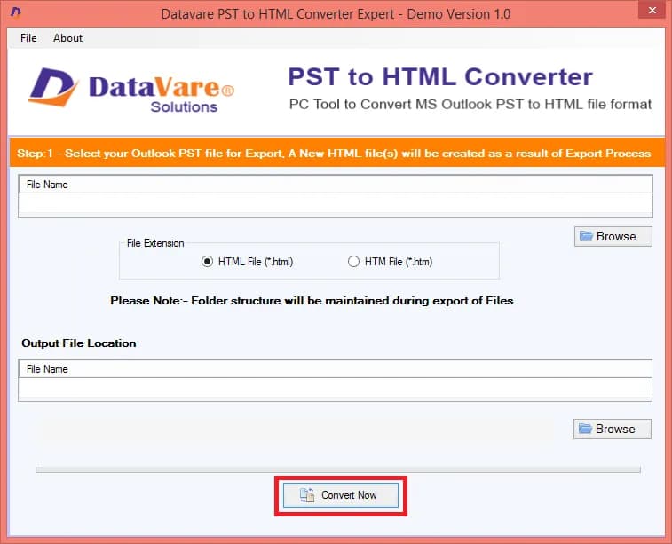 DataVare PST to HTML Converter screenshot 3