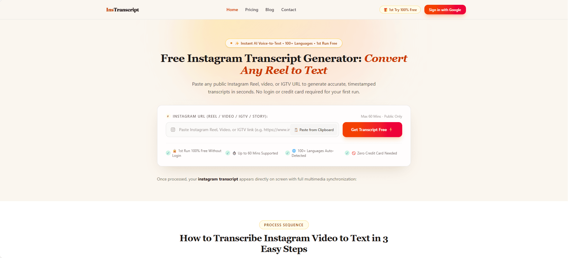 InsTranscript screenshot 1