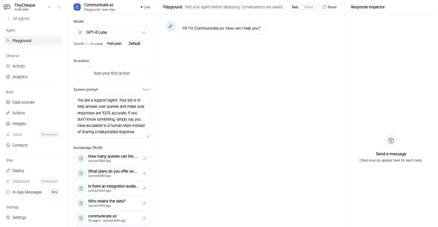 Communicate screenshot 1