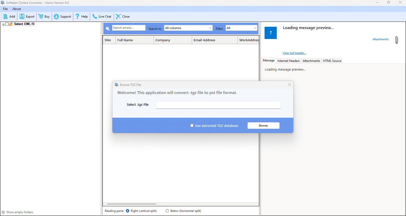 Softaken TGZ to PST Converter screenshot 3