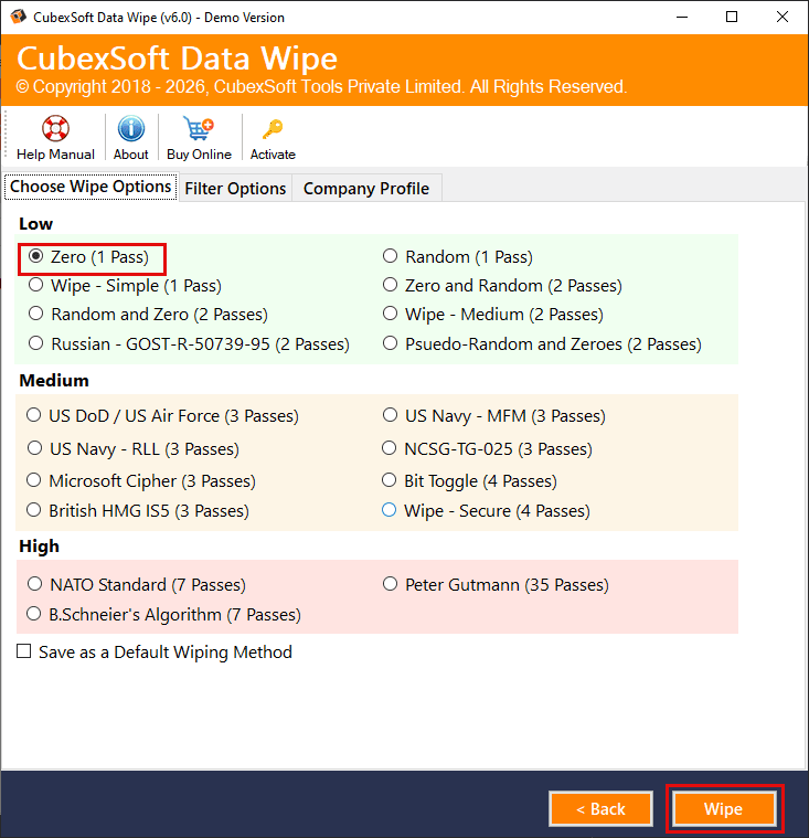 CubexSoft Data Wipe Software screenshot 1