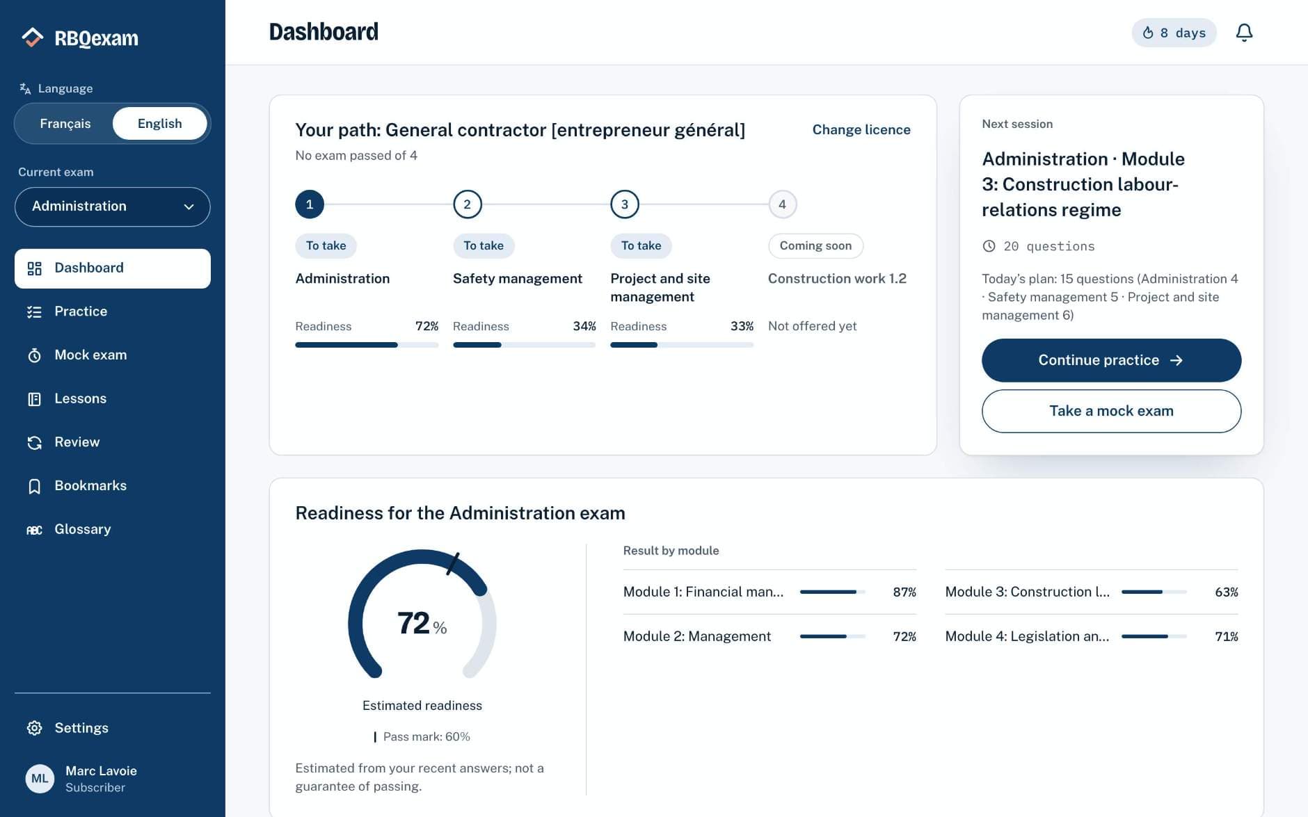RBQ Exam screenshot 1
