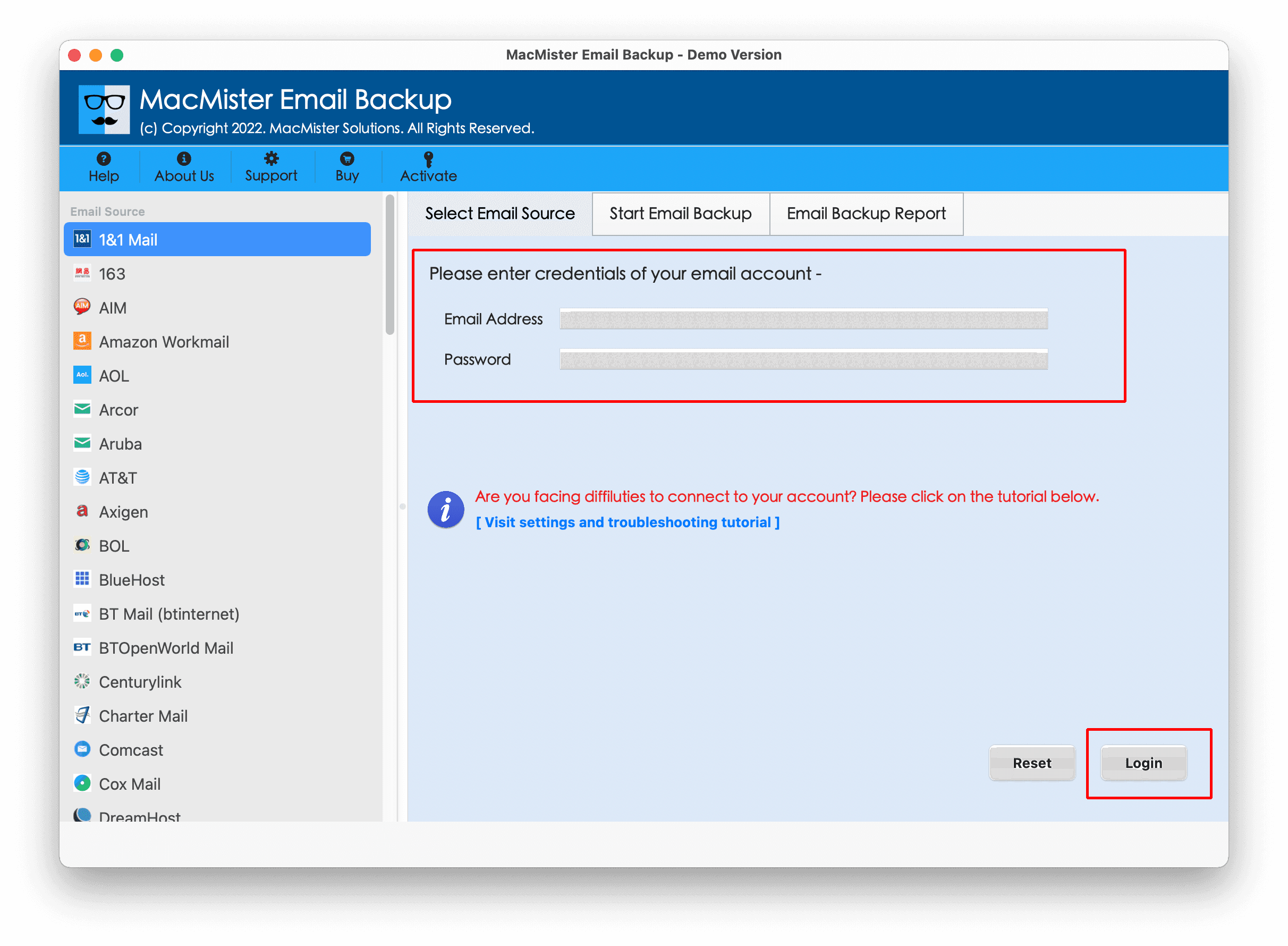 MacMister Email Backup Software for Mac screenshot 1