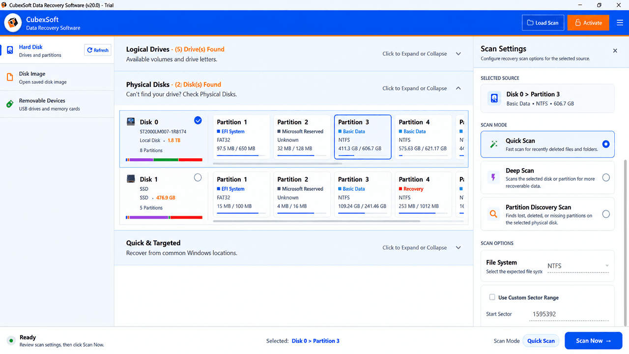 CubexSoft Data Recovery Software screenshot 1