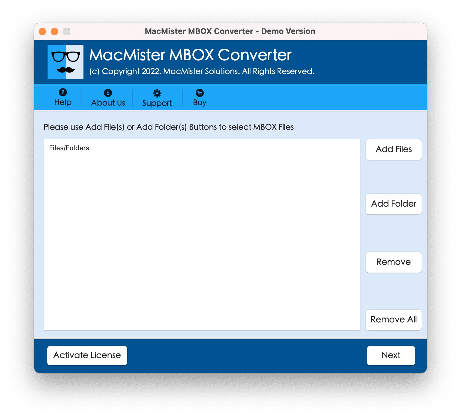 MacMister MBOX Converter for Mac screenshot 1