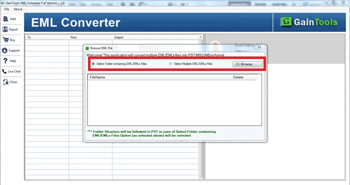 GainTools EML to PST Converter screenshot 1