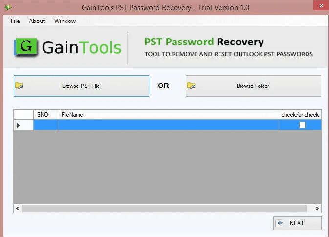 GainTools PST Password Recovery Tool screenshot 2