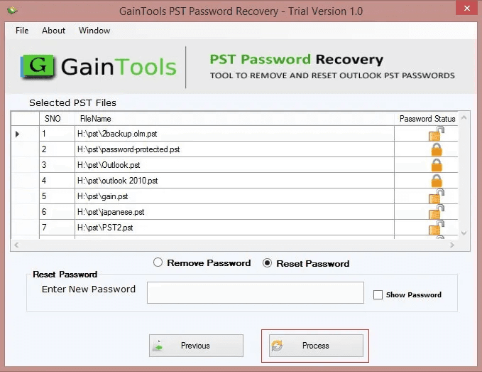 GainTools PST Password Recovery Tool screenshot 6