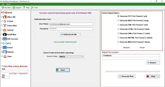 GainTools Cloud Backup Tool screenshot 2