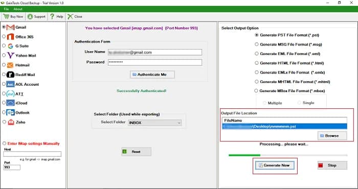 GainTools Cloud Backup Tool screenshot 3