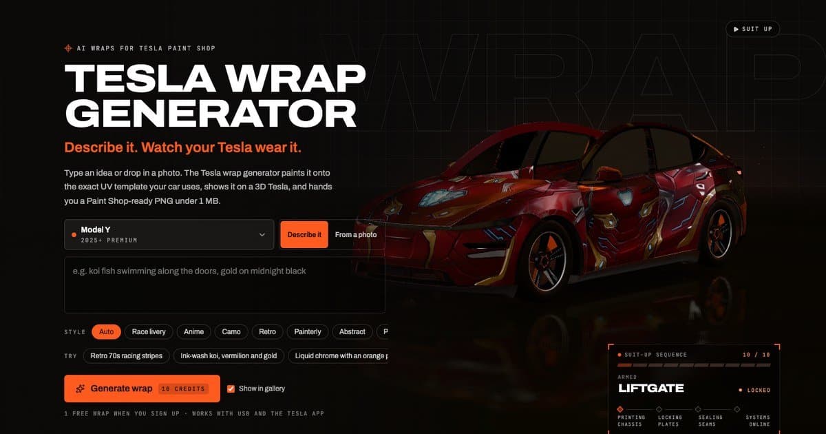 Tesla Wrap Generator screenshot 1