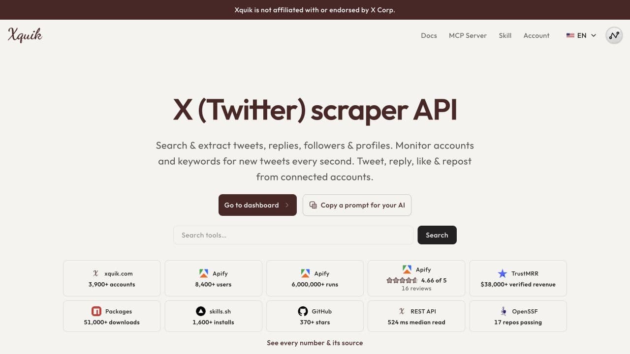 Xquik screenshot 1