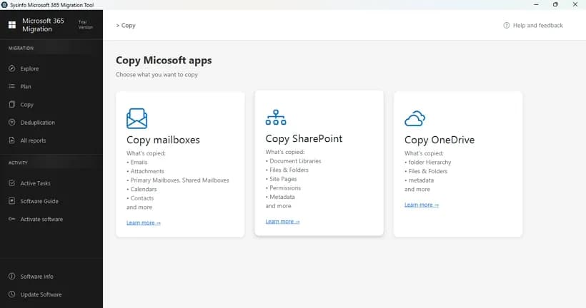 SysInfo Microsoft 365 Tenant to Tenant Migration screenshot 1