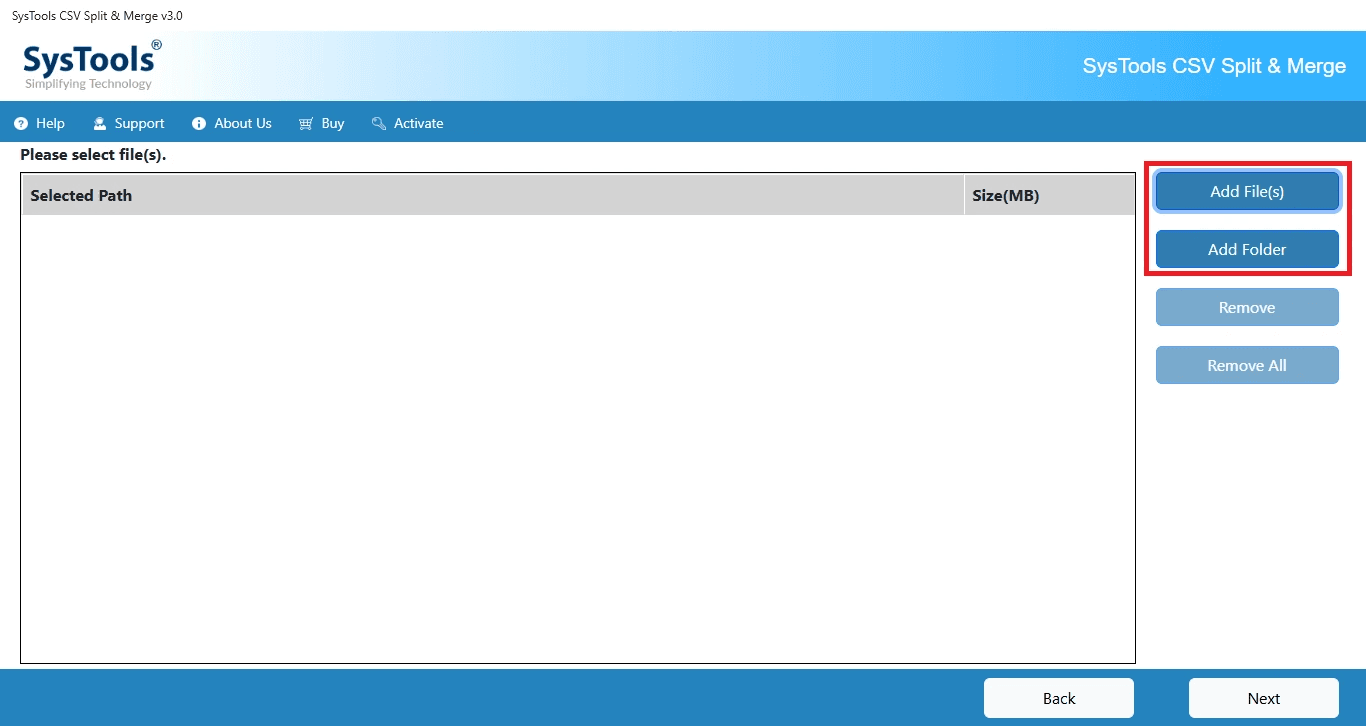 SysTools CSV Splitter screenshot 1