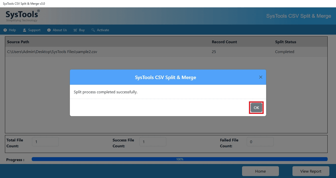 SysTools CSV Splitter screenshot 3