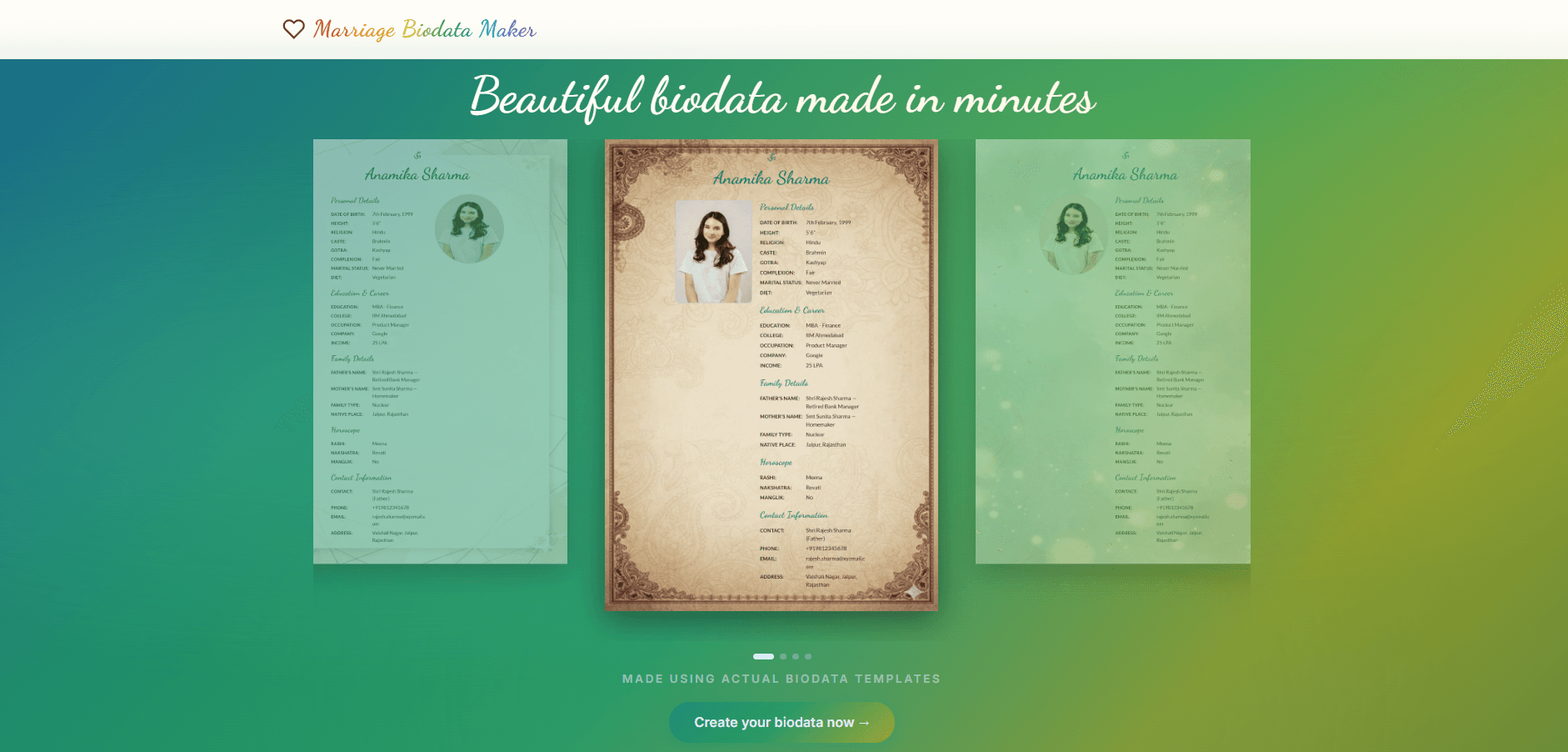 Marriage Biodata Maker screenshot 1