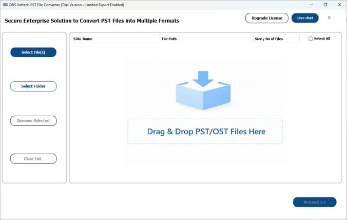DRS Softech PST to Google Workspace Migration Tool screenshot 1