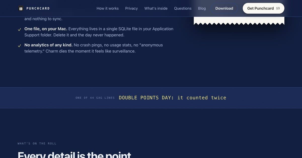 Punchcard screenshot 3