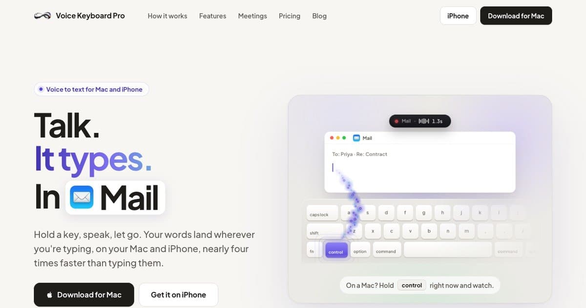 Voice Keyboard Pro screenshot 1