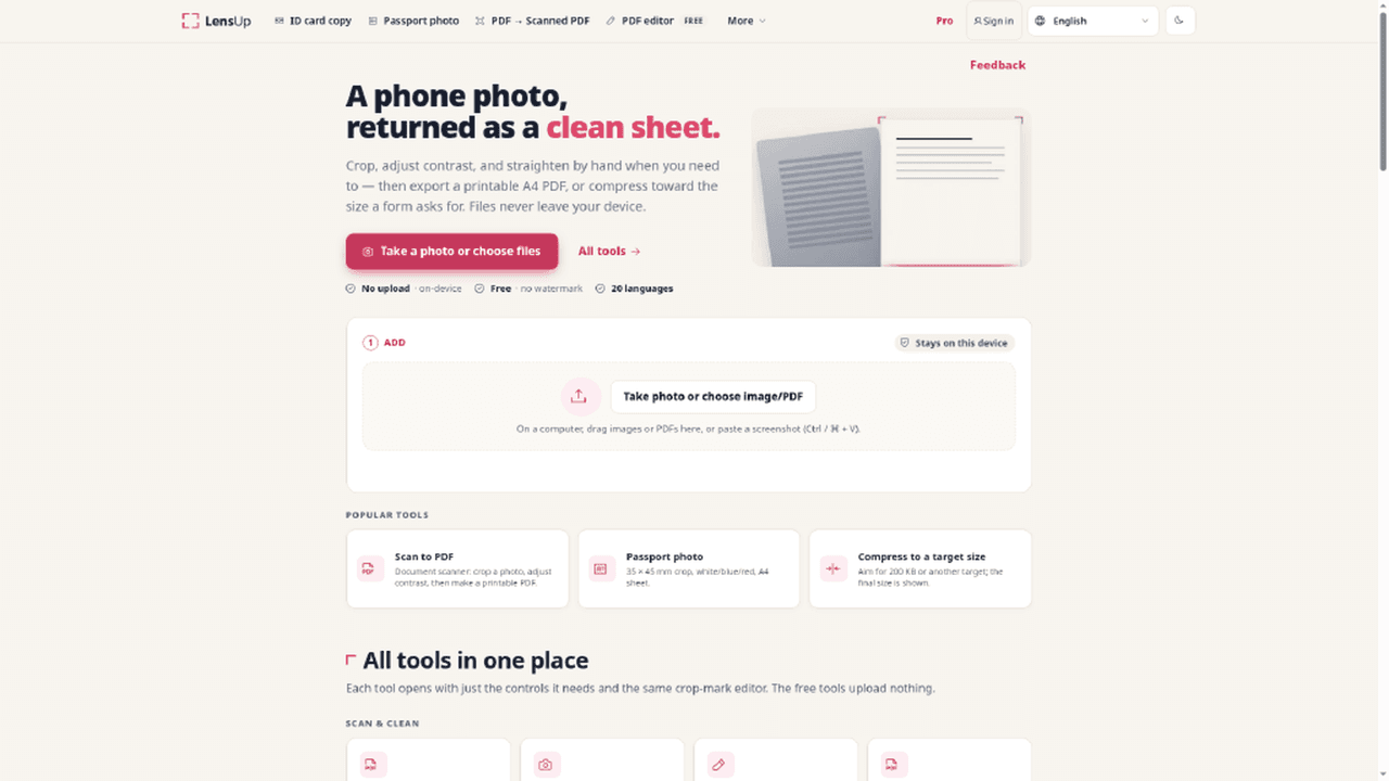 LensUp Scanner: Free Online Document Scanner screenshot 1