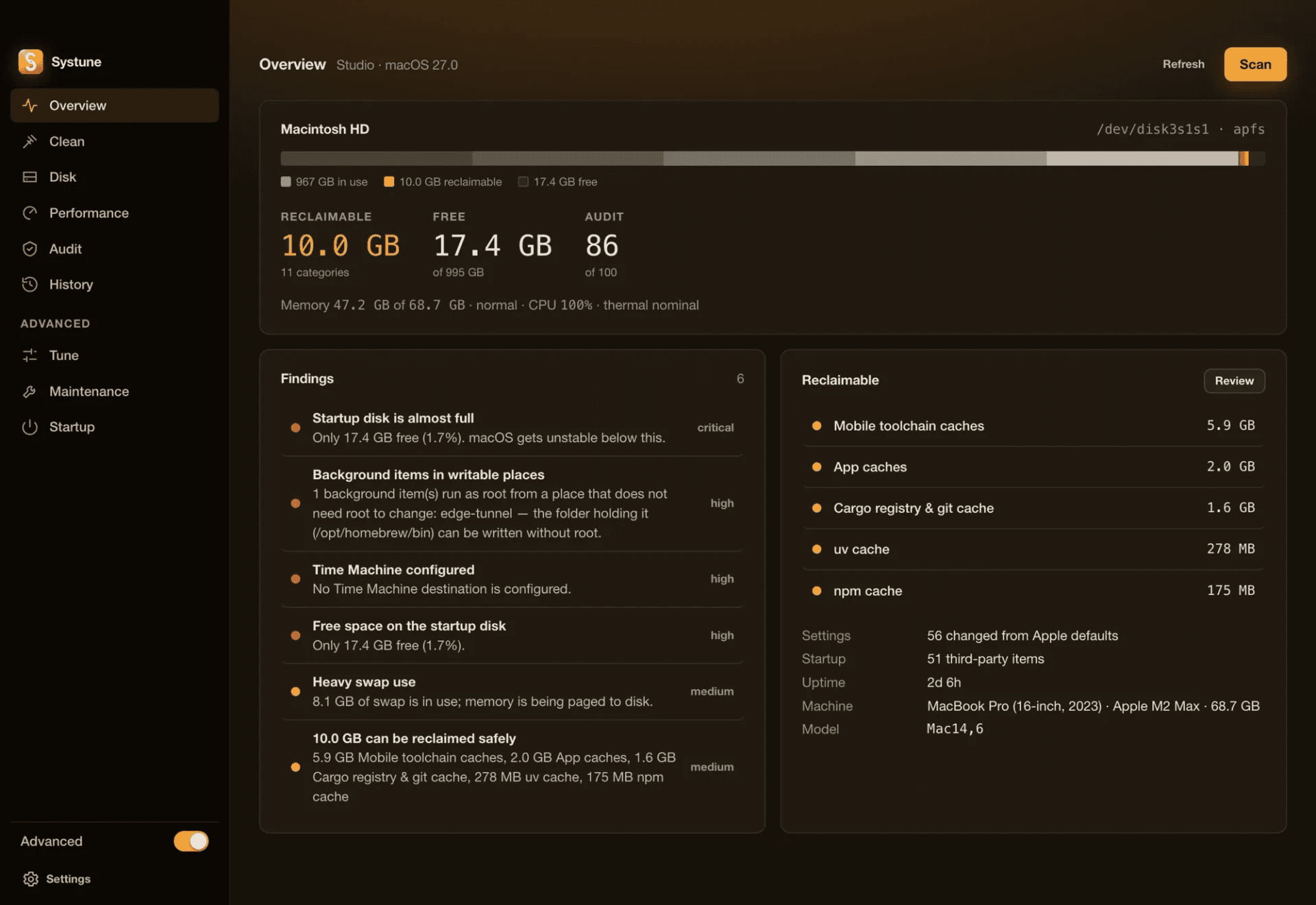 Systune screenshot 1