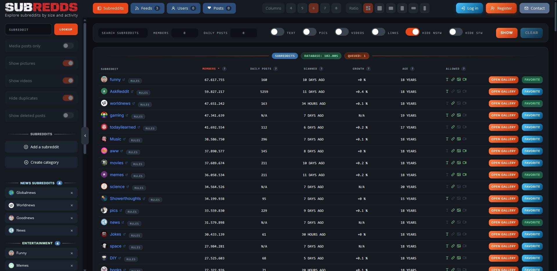 SubRedds screenshot 1
