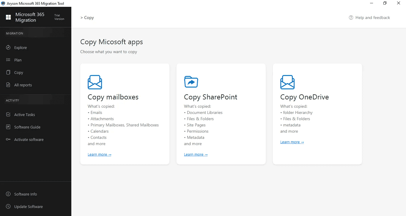 Aryson Teams to Teams Migration screenshot 1