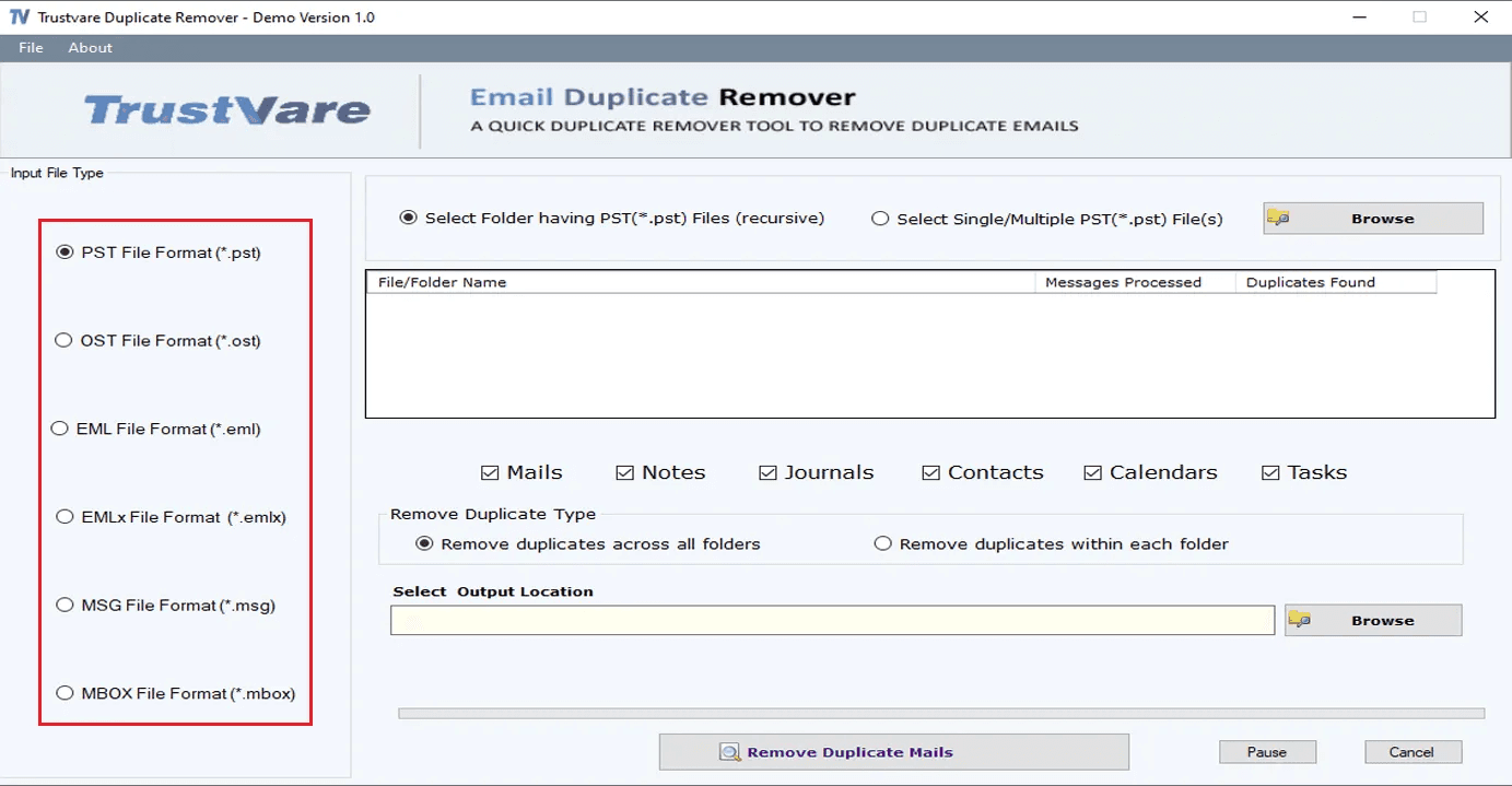 TrustVare MSG Duplicate Remover Tool screenshot 2