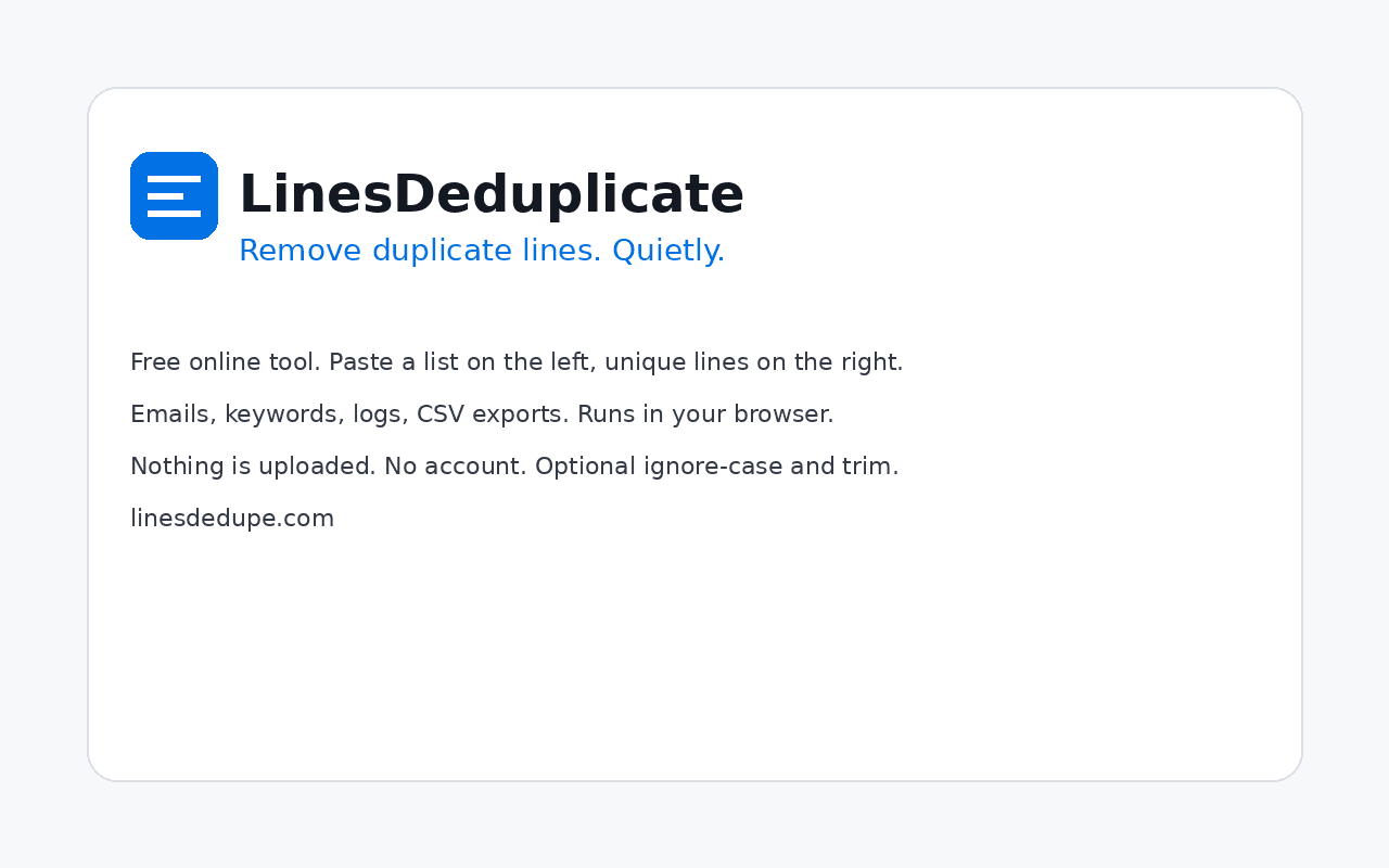 LinesDeduplicate screenshot 1
