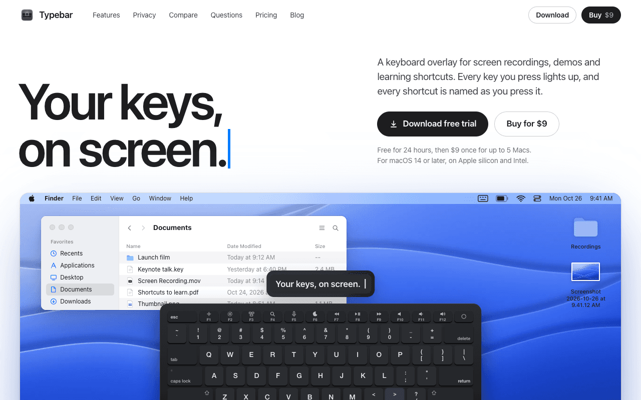 Typebar screenshot 1
