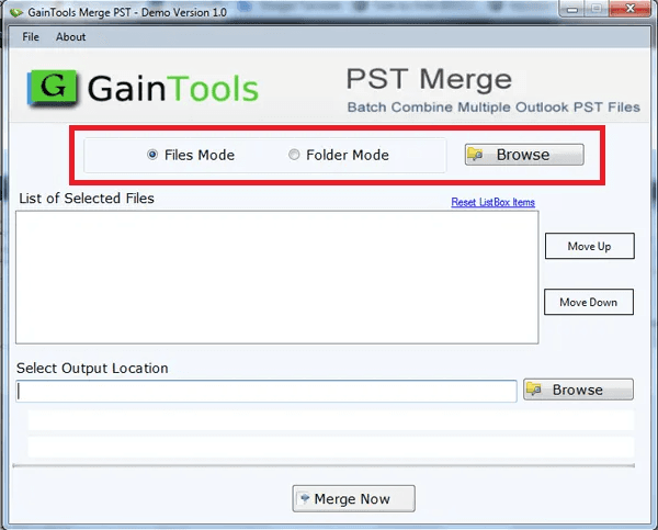 GainTools Merge PST Software screenshot 2